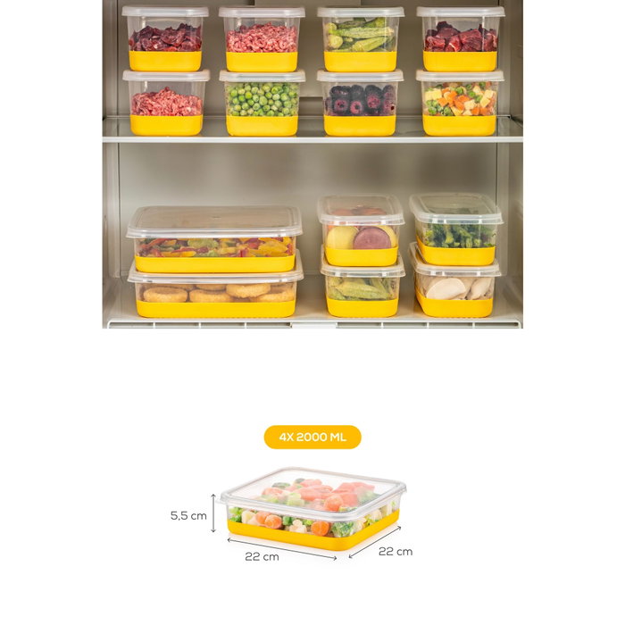 Hermia Set de 4 Organizadores de Frigorífico Amarillo